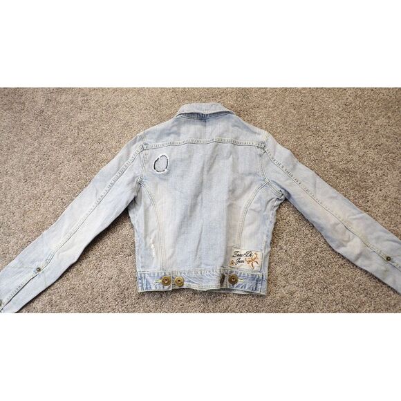 Vintage Y2K 00s Zana Di Denim Jacket Embroidered 90s Short Jean Jacket Sz Small - Picture 10 of 16